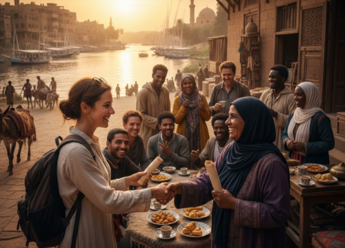 Zwischenmenschliche Begegnungen und Kommunikation während einer Reise durch Ägypten